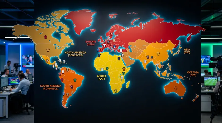 Mappa delle 48 squadre qualificate ai Mondiali 2026 divise per confederazione