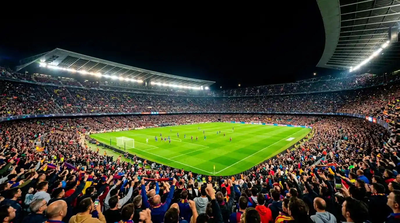 Stadio gremito in notturna durante una grande sfida dei Mondiali 2026
